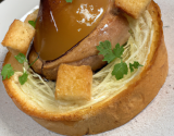 Foie gras sur nid de brioche