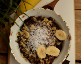 Crumble bananes, chocolat et noix de coco