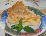 Clafoutis aux pèches marinée à la menthe