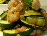 Courgette and crevettes