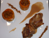 Veau braisé à la noix et ses légumes, jus de cuisson à la trappe d'echourgnac.