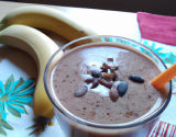 Smoothie banane amandes chocolat