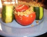 Courgettes et tomates farcies au hachis de viande