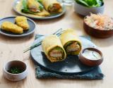 Wraps de lentilles corail aux tenders et coleslow