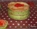 Millefeuille salé au saumon fumé et guacamole