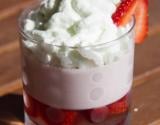 Panacotta de Gariguette en robe de verveine