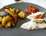 Bananes plantains avec du poisson braisé