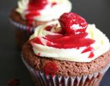 Cupcakes chocolat, mascarpone et framboises