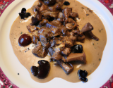 Sauté de chapon sauce foie gras et morilles