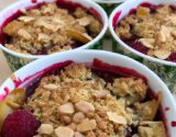 Crumbles individuels aux framboises et amandes