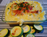 Gratin de courgettes et purée