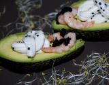 Avocats sauce fromage crème aux perles de hareng