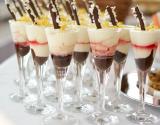 Verrines de crème chocolat, mascarpone et coulis de fruits rouges