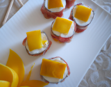 Sushi chèvre frais ail noix et mangue