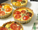 Quiche aux poivrons, tomates et mozzarella