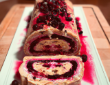 Bûche de Noël aux fruits rouges et au sirop d'érable