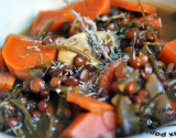 Soupe de lentilles, carottes et feuilles de navet, fenouil et céleri