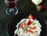 Risotto crémeux à l'Ossau-Iraty, fraises et piment d'Espelette