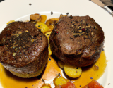 Filet mignon en tournedos et sucrines aux épices