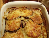 Gratiné d'aubergine, chèvre et tomates