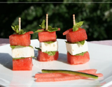 Brochettes de pastèque et feta