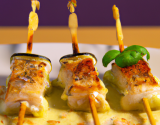 Brochettes de maquereau au parmesan