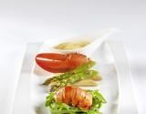 Homard sur lit d'asperges/roquette et sauce citronnée