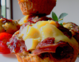 Muffin salé tomate fromage saucisson