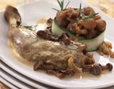 Chapon farci et ses morilles