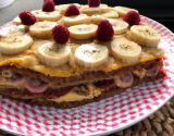 Gâteau à la banane et framboises