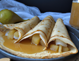 Crêpes bretonnes poires et caramel beurre salé