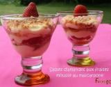 Sablés d'amandes aux fraises, mousse au mascarpone