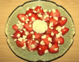 Carpaccio de fraises aux éclats de meringue