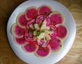 Carpaccio de légumes racines et poires