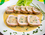 Escalope de veau roulée au Cantal Jeune et aux herbes