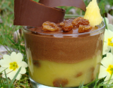 Duo chocolat et ananas, raisins au rhum