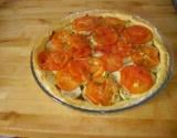 Tarte au chèvre, tomates et courgettes