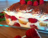 Tiramisu au chocolat blanc fraises framboises