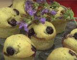 Muffins pistache-myrtille-violette