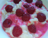 Riz au lait aux framboises