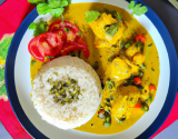 Poulet au curry et riz