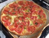 Tarte fine tomates, mozzarella et basilic