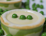 Flans de petits pois au chèvre