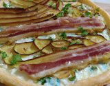 Tarte aux poires bacon et roquefort