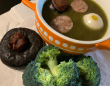 Soupe brocolis et boudin noir