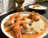 Couscous de gambas et sa bisque