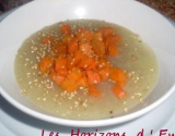 Bouillon au tapioca, carottes, patates douces