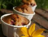 Muffins aux framboises du jardin, parfum de pandan