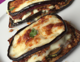 Croque monsieur aux aubergines et mozzarella