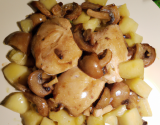 Chapon aux pommes et champignons rapide